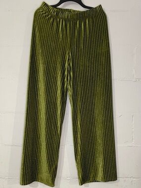 House of Harlow 1960 Olive Green Ribbed Velvet Pants